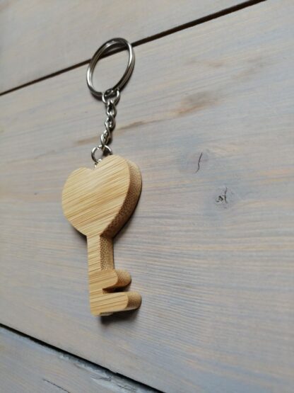 Porte-clés « Clé cœur » en Bambou