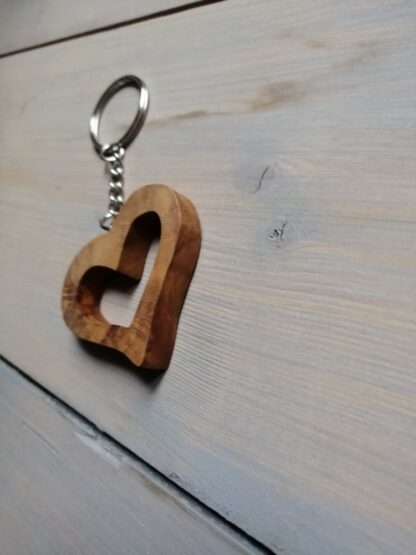 Porte-clés « Cœur ouvert » en Teck