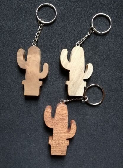 Porte-clés « Cactus » en Teck, Sapelli et Acacia.