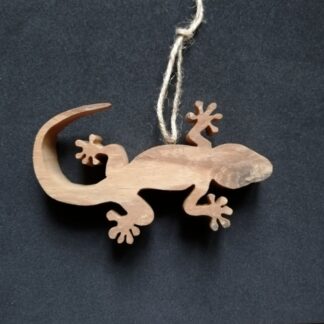 Breloque " Gecko ", écorce de peuplier naturel.
