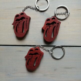 Porte-clés «Rolling Stones» en Padouk.
