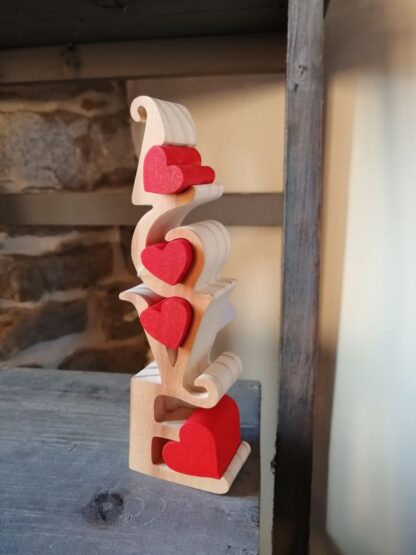 « Puzzle Love vertical cœur rouge ».